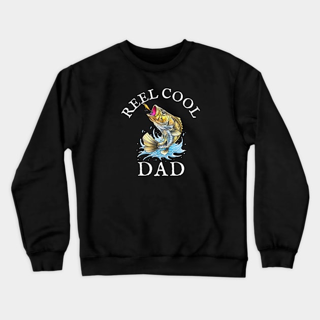 REEL COOL DAD Fathers Gift Crewneck Sweatshirt by ScottyGaaDo